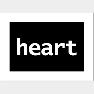 Heart Minimal Typography White Text Posters and Art